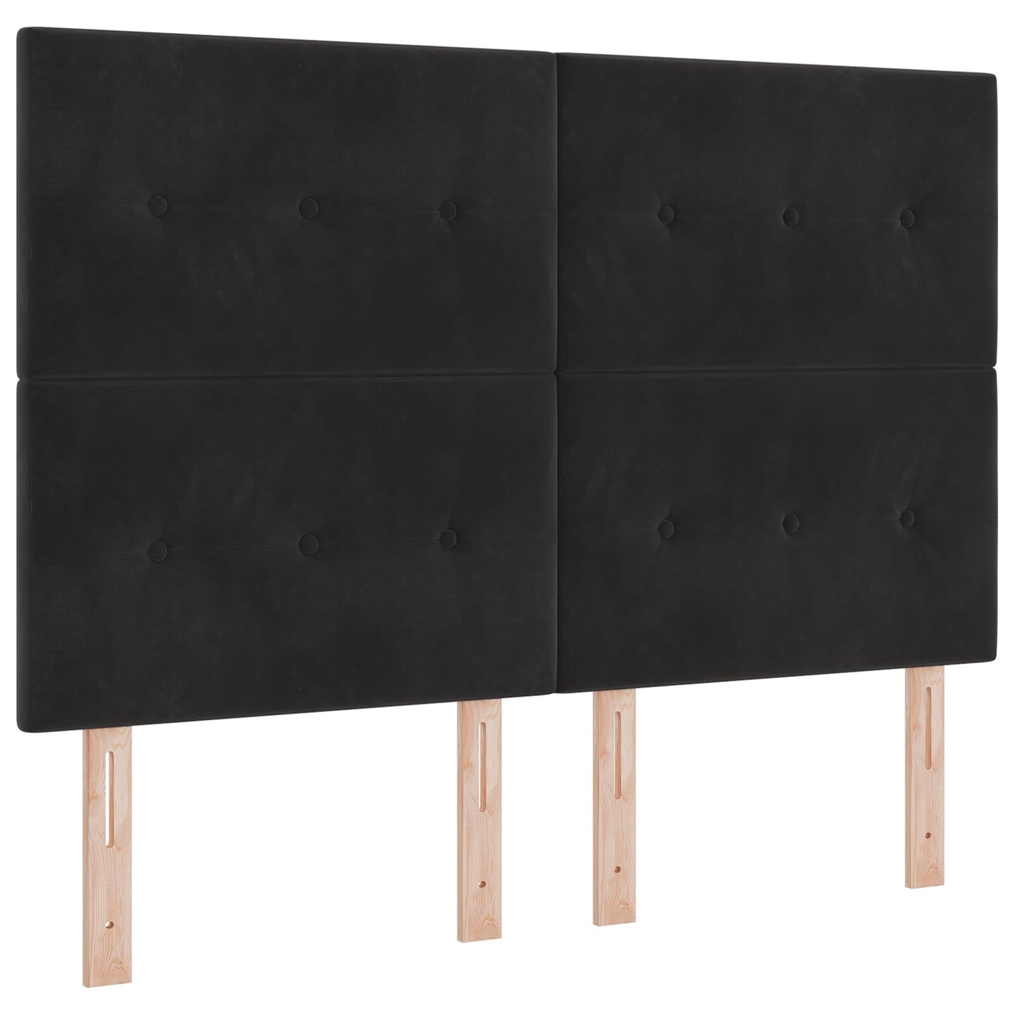 Testiera vidaXL Imbottita con Bottoni Nera 140 cm in Velluto