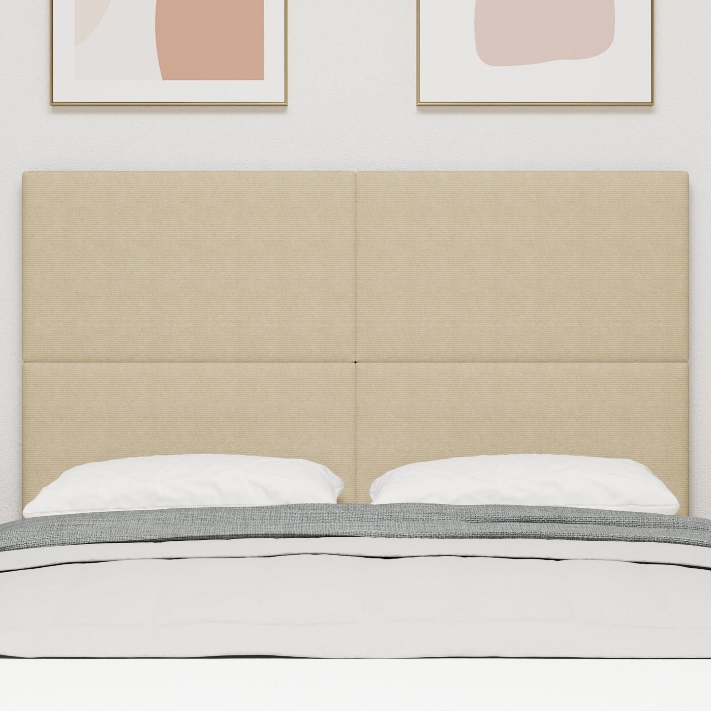 Testiera Design Semplice Verde Chiaro Grigio 140 cm Tessuto in Corduroy