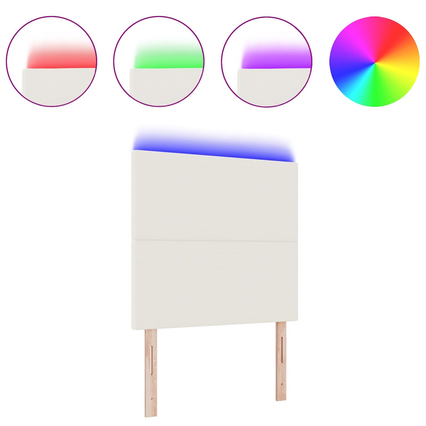 Testata LED vidaXL Crema 80 cm in tessuto corduroy