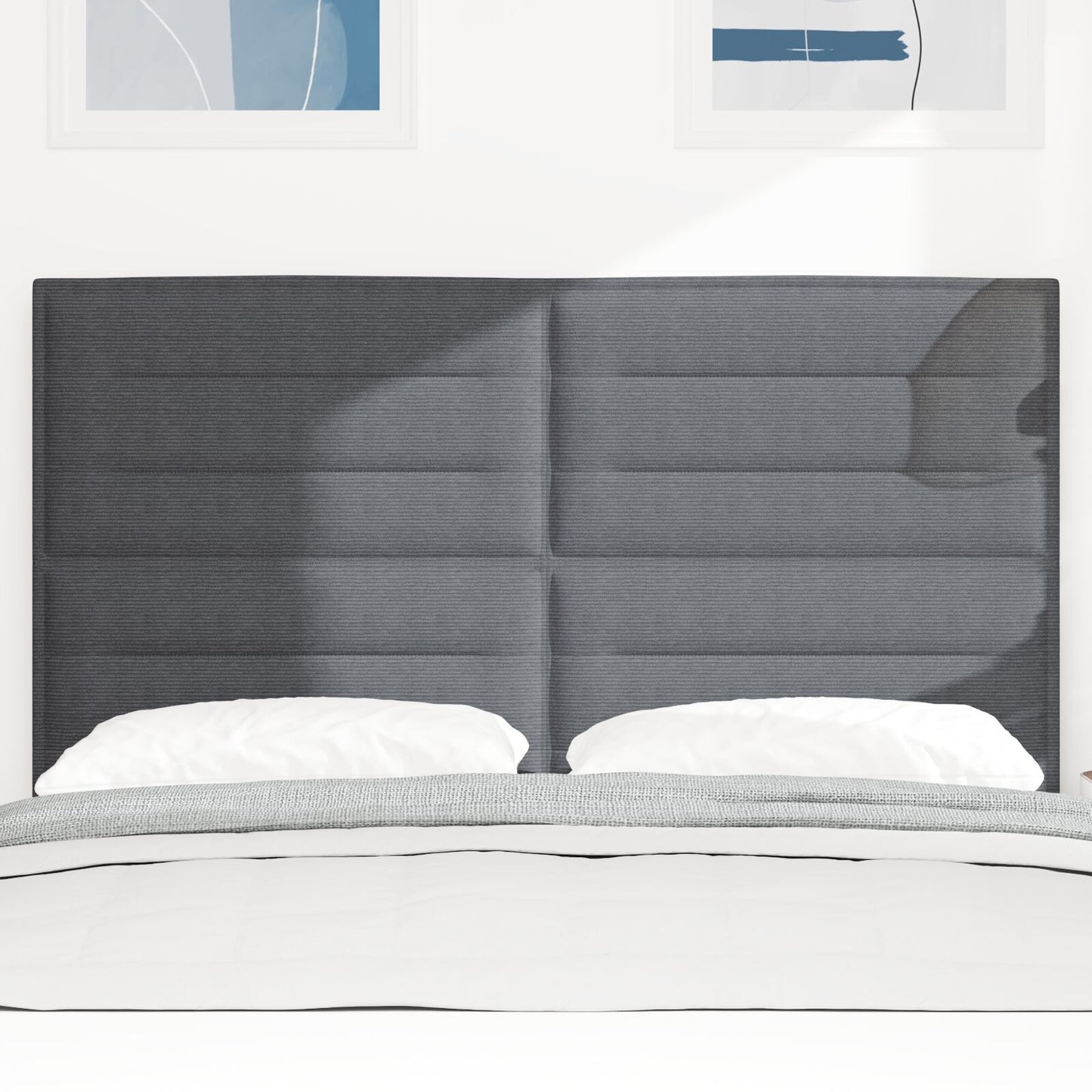 Testiera vidaXL Design Semplice Grigio Scuro 140 cm Tessuto Corduroy