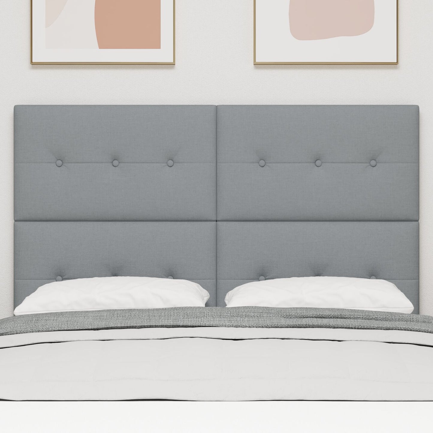Testiera vidaXL Button Tufted Grigio chiaro 160 cm Tessuto