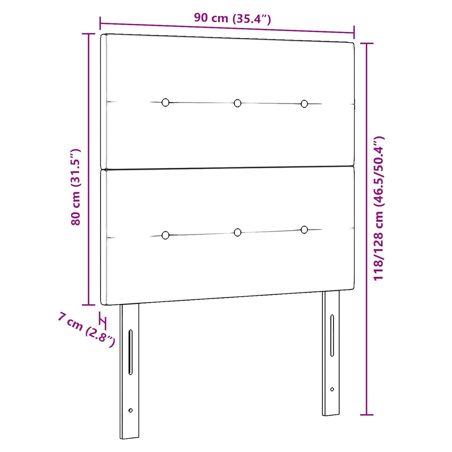 testiera imbottita vidaXL grigia chiara 90 cm in tessuto