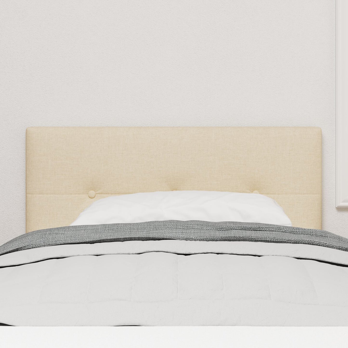 Testata LED vidaXL con bottoni imbottiti Crema 80 cm Tessuto