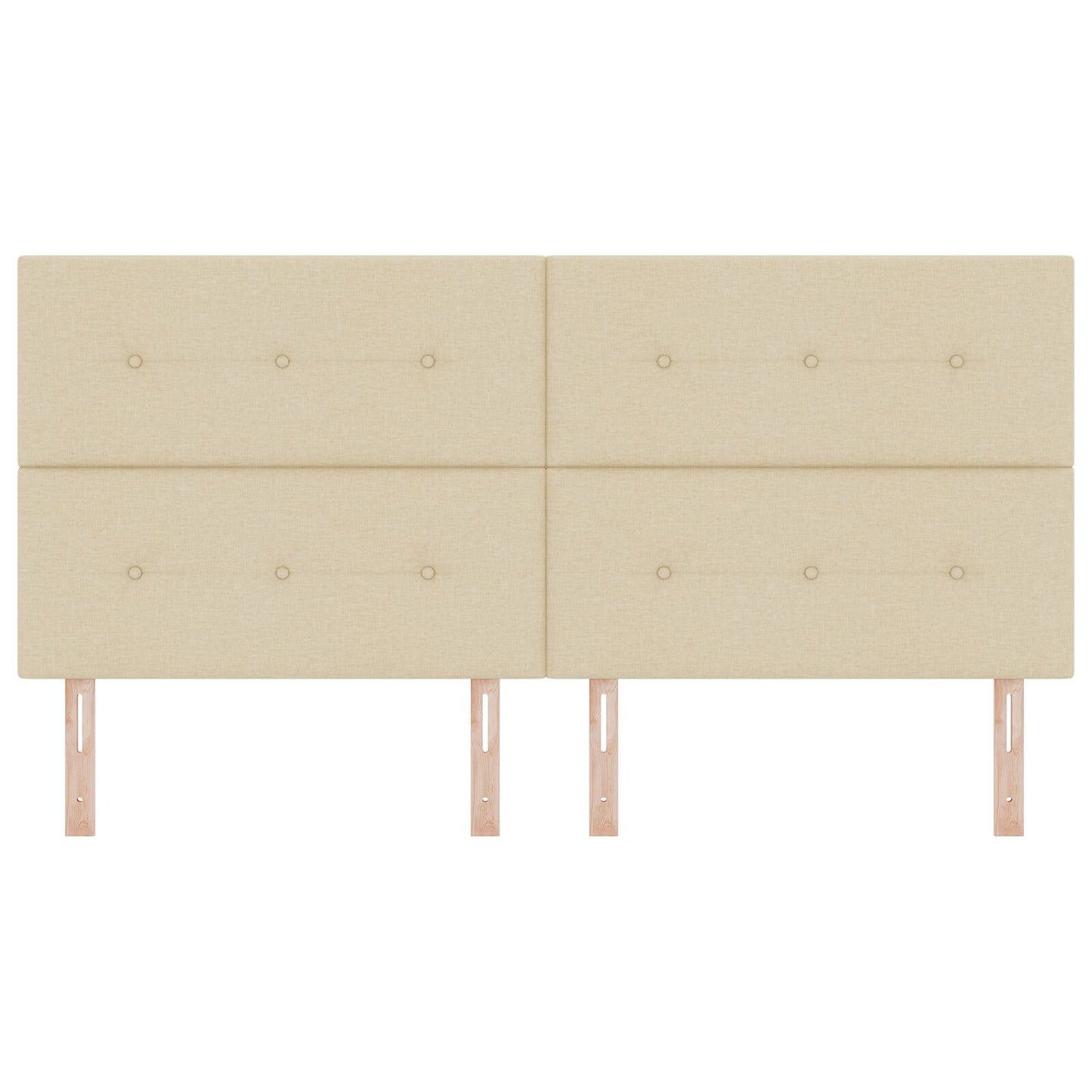 Testiera vidaXL Button Tufted Panna 200 cm Tessuto