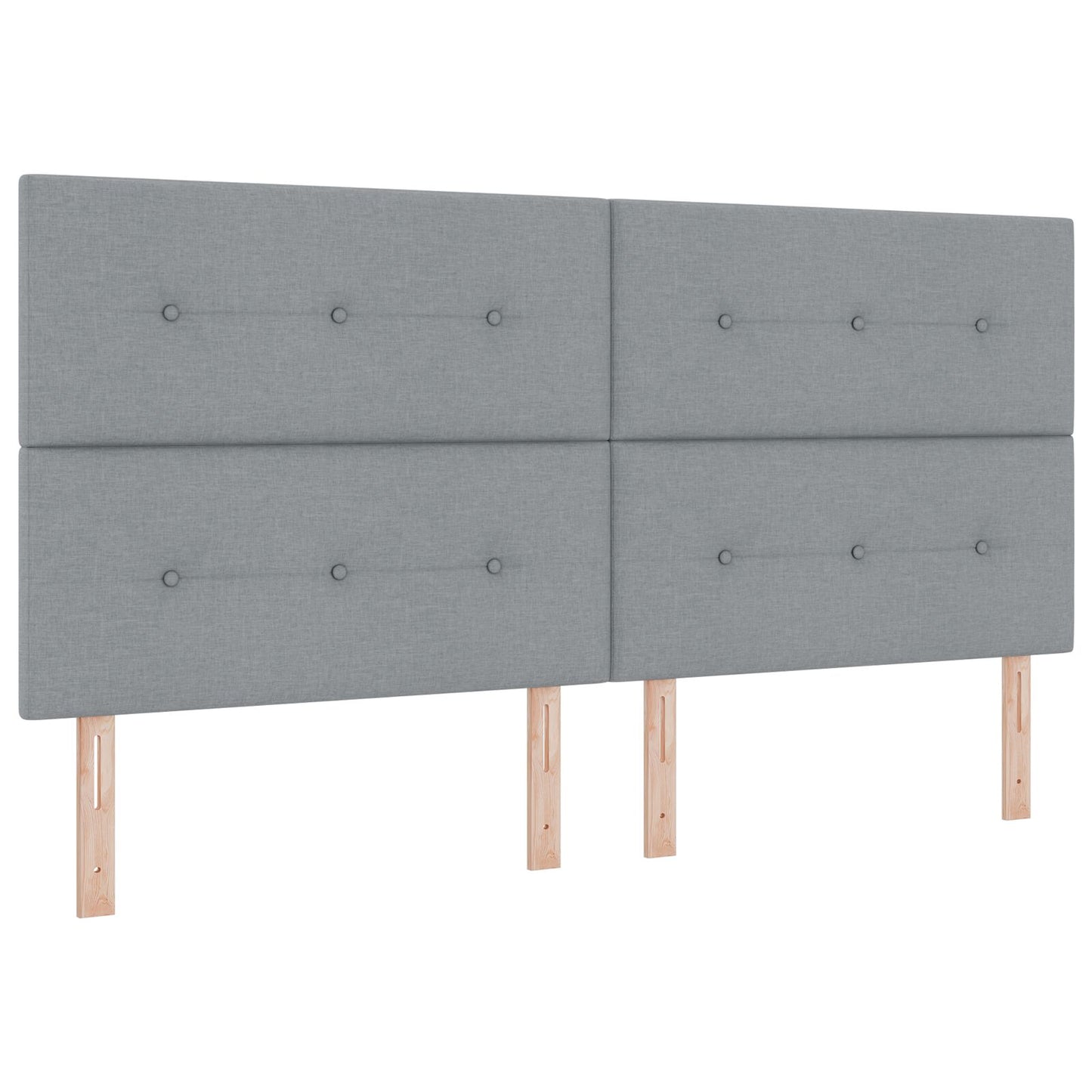 Testiera vidaXL Button Tufted Grigio chiaro 200 cm Tessuto