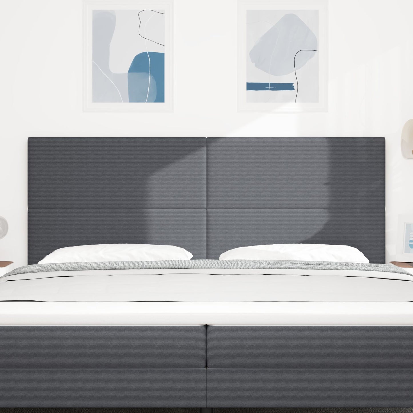 Testiera vidaXL Design Semplice Grigio Scuro 200 cm Tessuto Corduroy