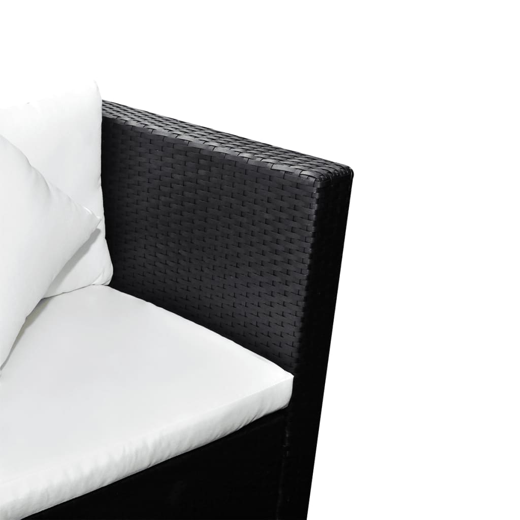 Set Divani da Giardino 4 pz con Cuscini in Polyrattan Nero - homemem39
