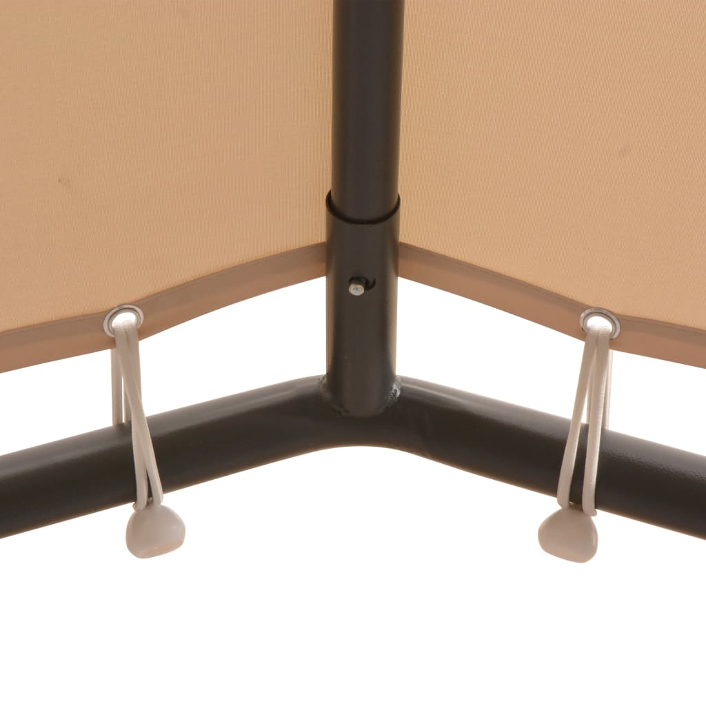 Gazebo Padiglione Tenda Tettoia 4x4 m in Acciaio Beige - homemem39