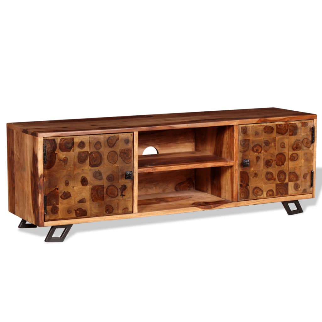 Mobile Porta TV in Legno di Sheesham 120x30x40 cm - homemem39