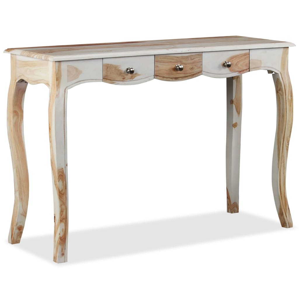 Consolle con 3 Cassetti in Massello di Sheesham 110x40x76 cm - homemem39