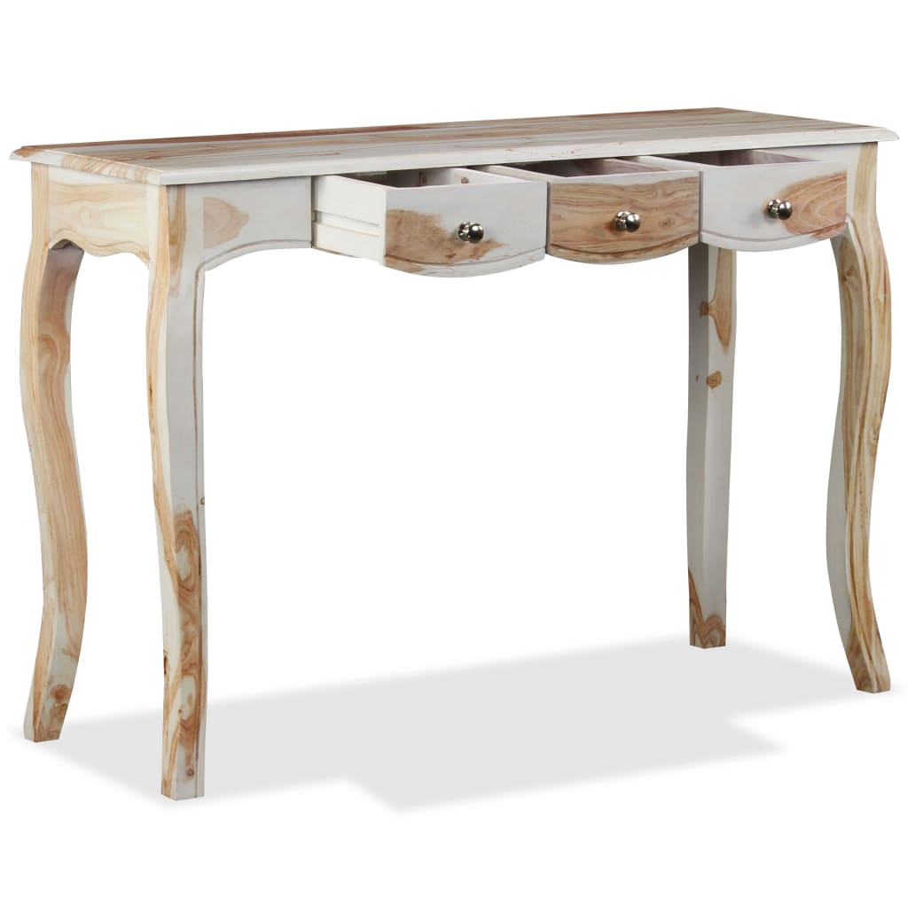 Consolle con 3 Cassetti in Massello di Sheesham 110x40x76 cm - homemem39