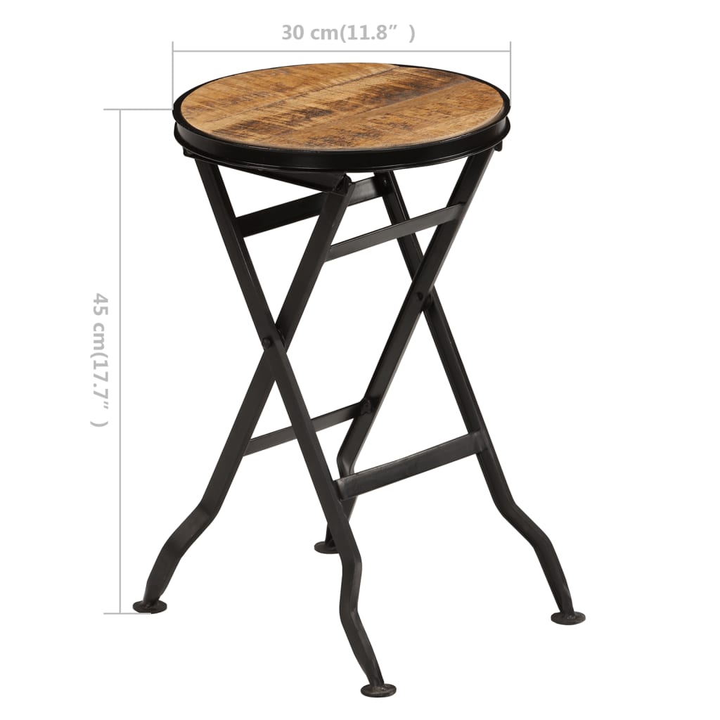 Scrivania con Sgabello Pieghevole in Legno di Mango 115x50x76cm - homemem39
