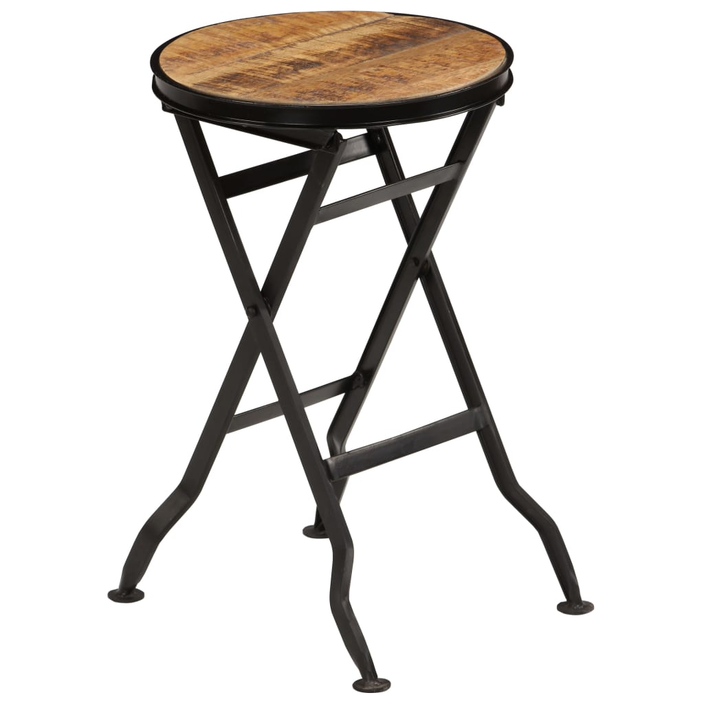 Scrivania con Sgabello Pieghevole in Legno di Mango 115x50x76cm - homemem39