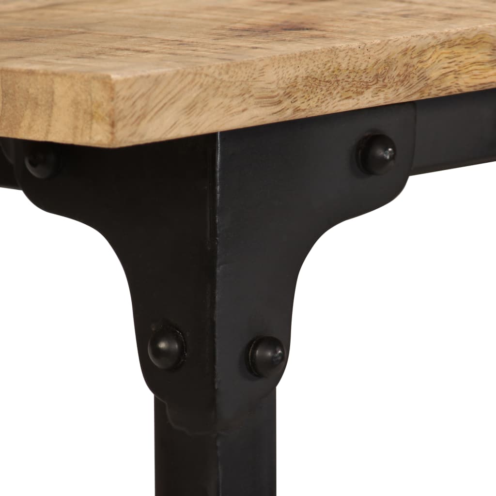 Scrivania con Sgabello Pieghevole in Legno di Mango 115x50x76cm - homemem39