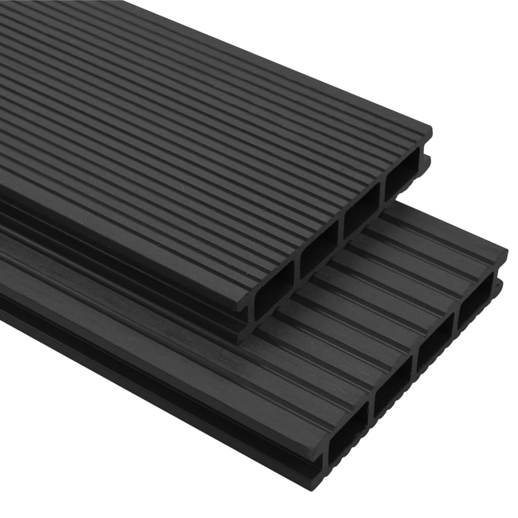 Pavimento per Esterni in WPC con Accessori 10 m² 2,2m Antracite - homemem39