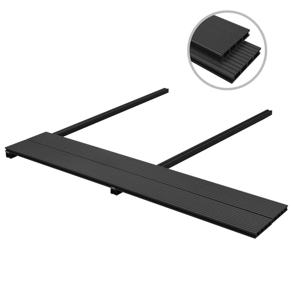 Pavimento per Esterni in WPC con Accessori 10 m² 2,2m Antracite - homemem39