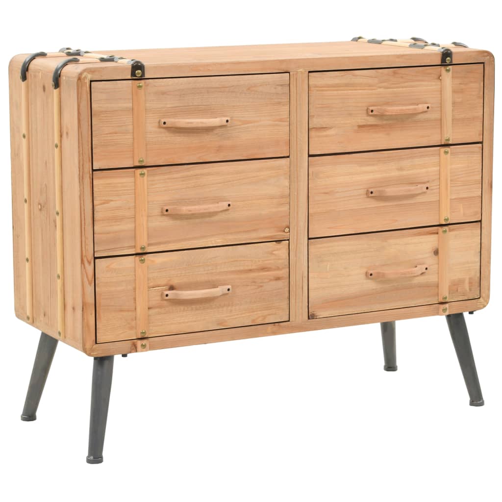 Cassettiera in Legno Massello di Abete 91x35x73 cm - homemem39