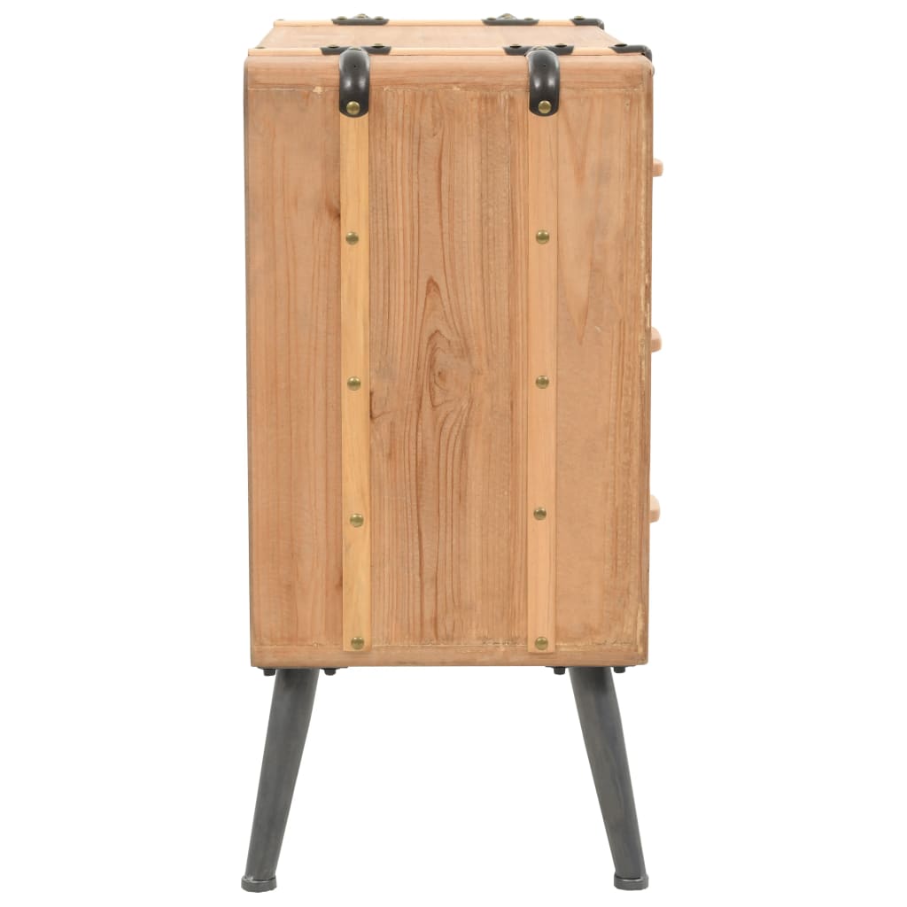 Cassettiera in Legno Massello di Abete 91x35x73 cm - homemem39
