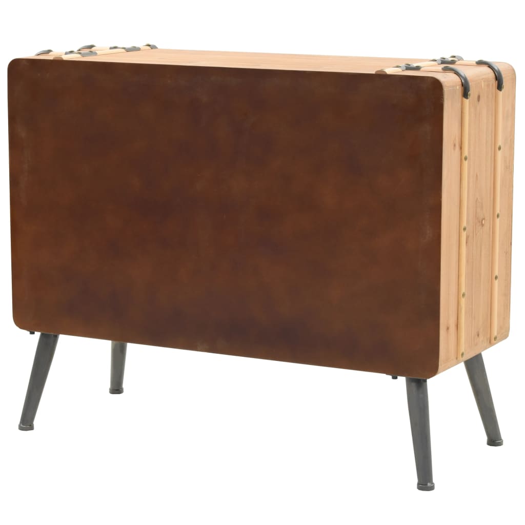 Cassettiera in Legno Massello di Abete 91x35x73 cm - homemem39