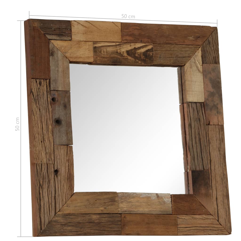 Specchio in Legno Massello di Recupero 50x50 cm - homemem39
