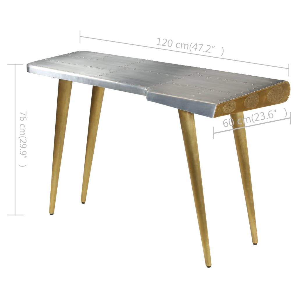 Scrivania Aviator in Stile Vintage Aeronautico 120x60x76cm - homemem39