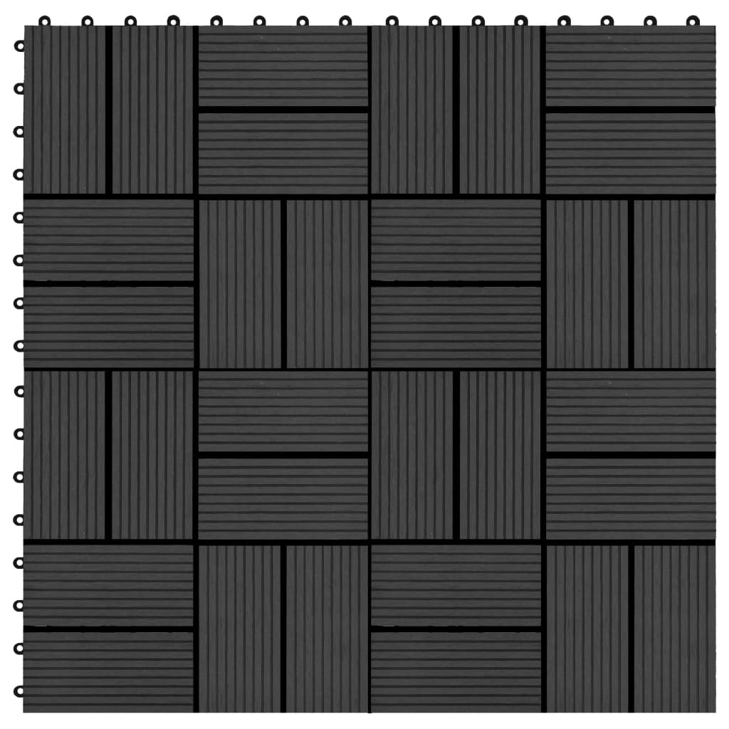 Piastrelle per Decking in WPC 11 pz 30x30cm 1 mq Nero - homemem39