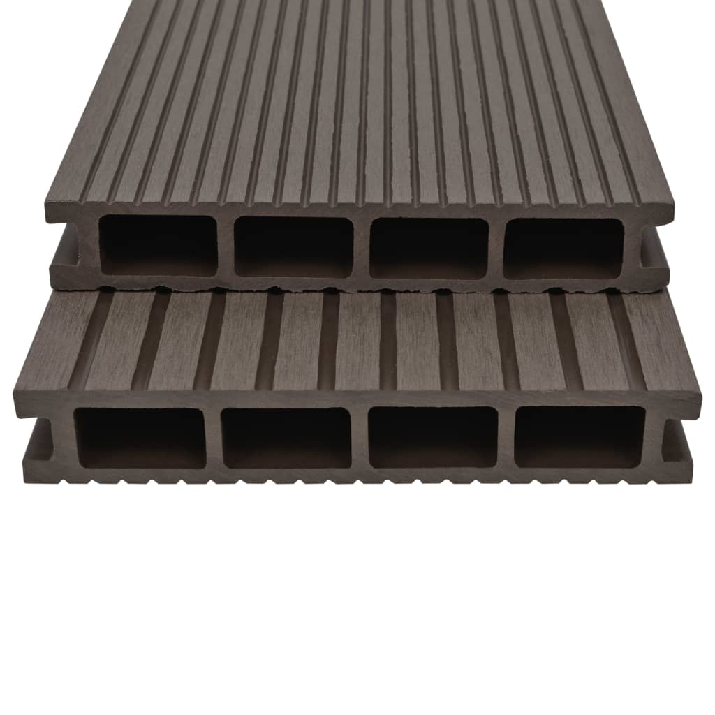 Pavimento Esterni in WPC Cavo Accessori 10m² 2,2m Marrone Scuro - homemem39