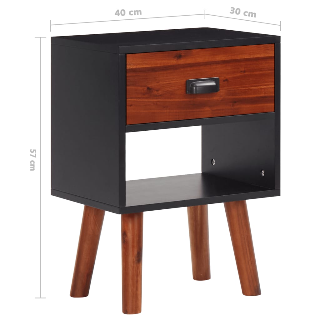 Comodino in Massello Acacia 40x30x57 cm - homemem39