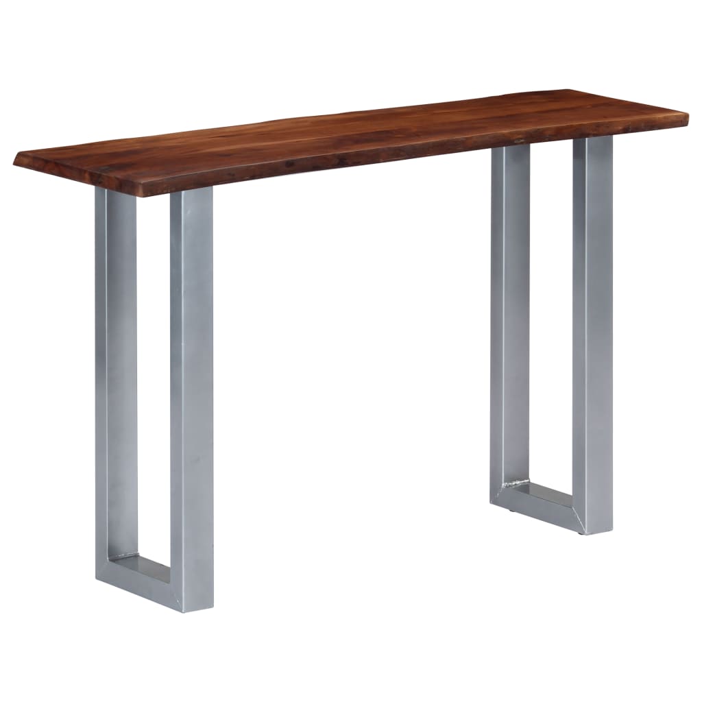 Tavolo Consolle 115x35x76 cm Legno Massello d'Acacia e Ferro - homemem39