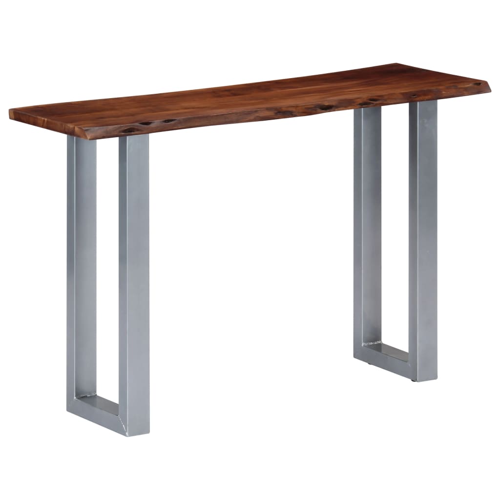 Tavolo Consolle 115x35x76 cm Legno Massello d'Acacia e Ferro - homemem39