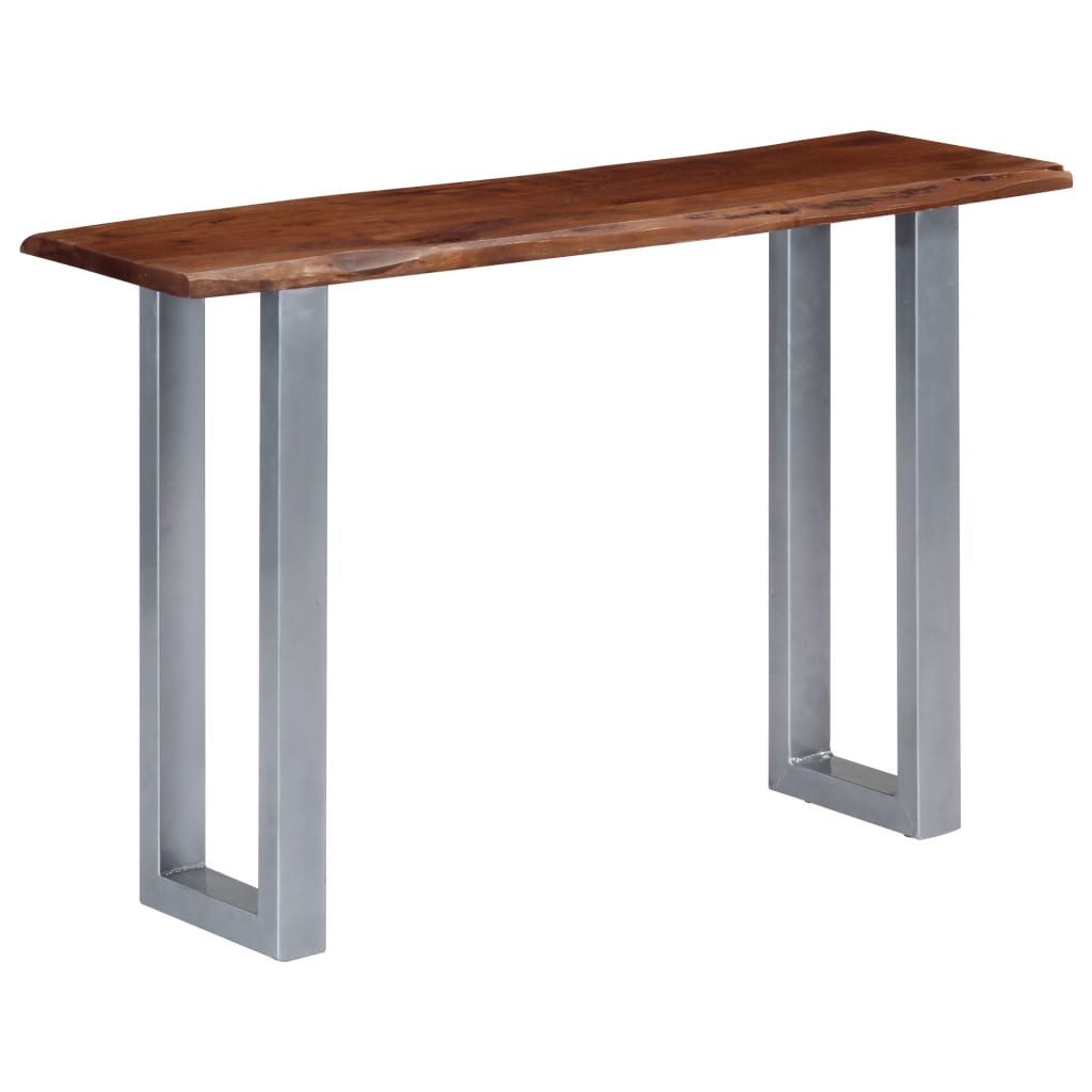 Tavolo Consolle 115x35x76 cm Legno Massello d'Acacia e Ferro - homemem39