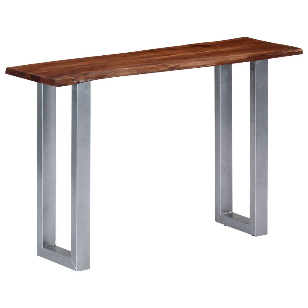 Tavolo Consolle 115x35x76 cm Legno Massello d'Acacia e Ferro - homemem39