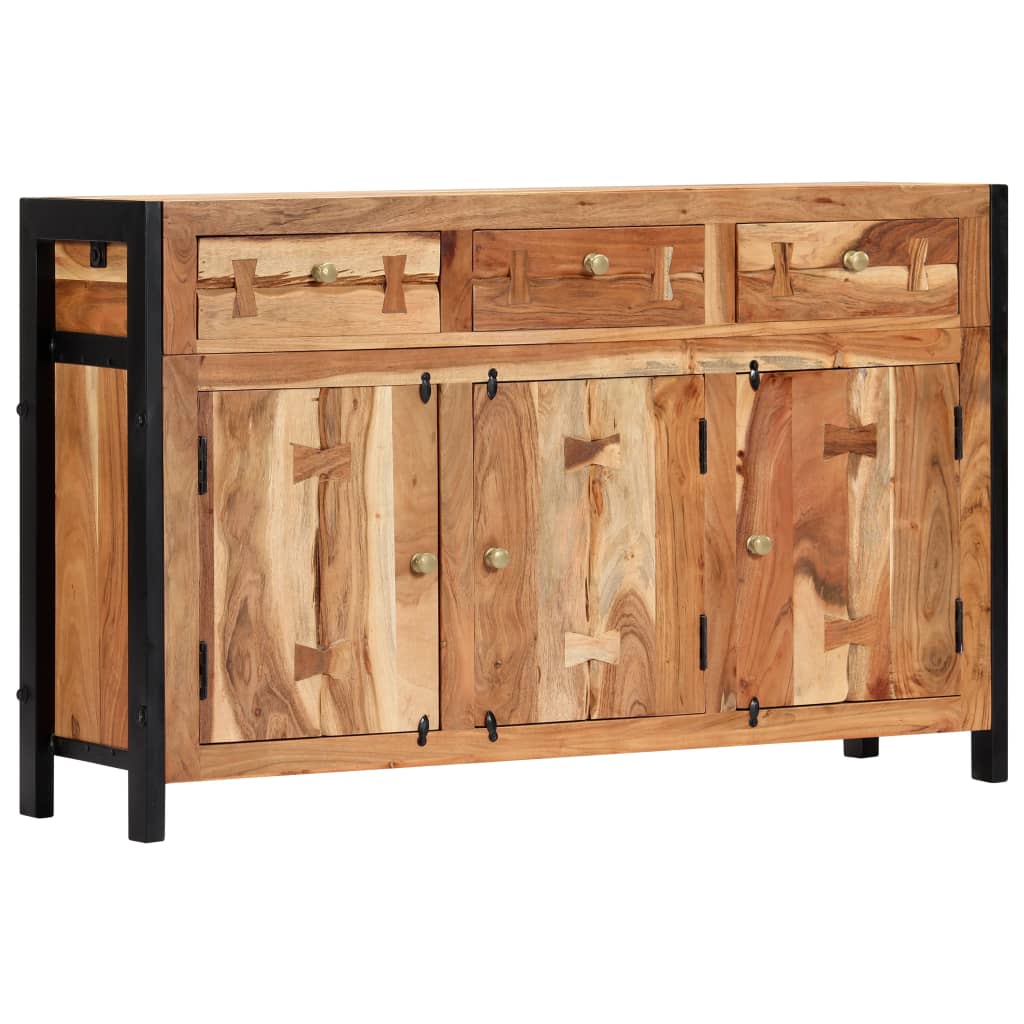 Credenza 120x35x75 cm in Legno Massello di Acacia - homemem39
