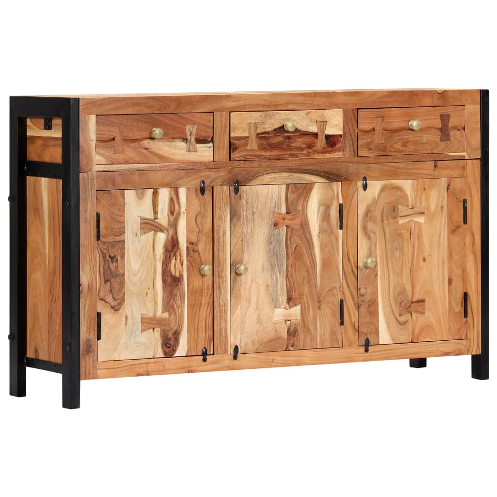 Credenza 120x35x75 cm in Legno Massello di Acacia - homemem39