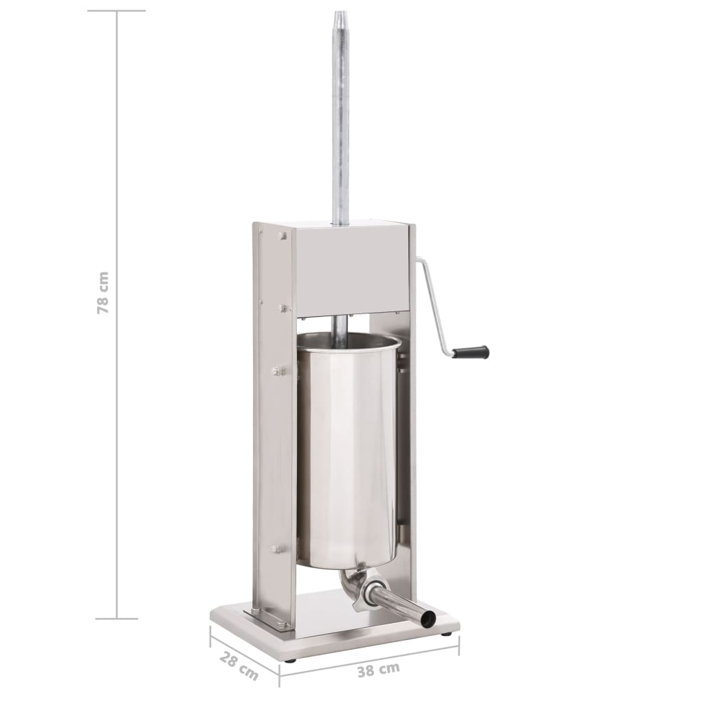 Insaccatrice Manuale Argento 15 L in Acciaio Inossidabile - homemem39