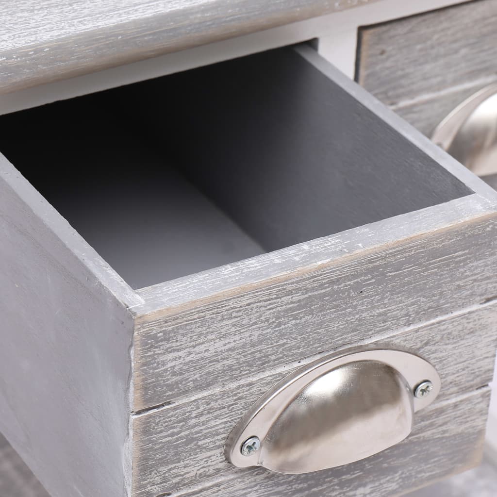 Tavolino Laterale Grigio 40x40x40 cm in Legno di Paulownia - homemem39