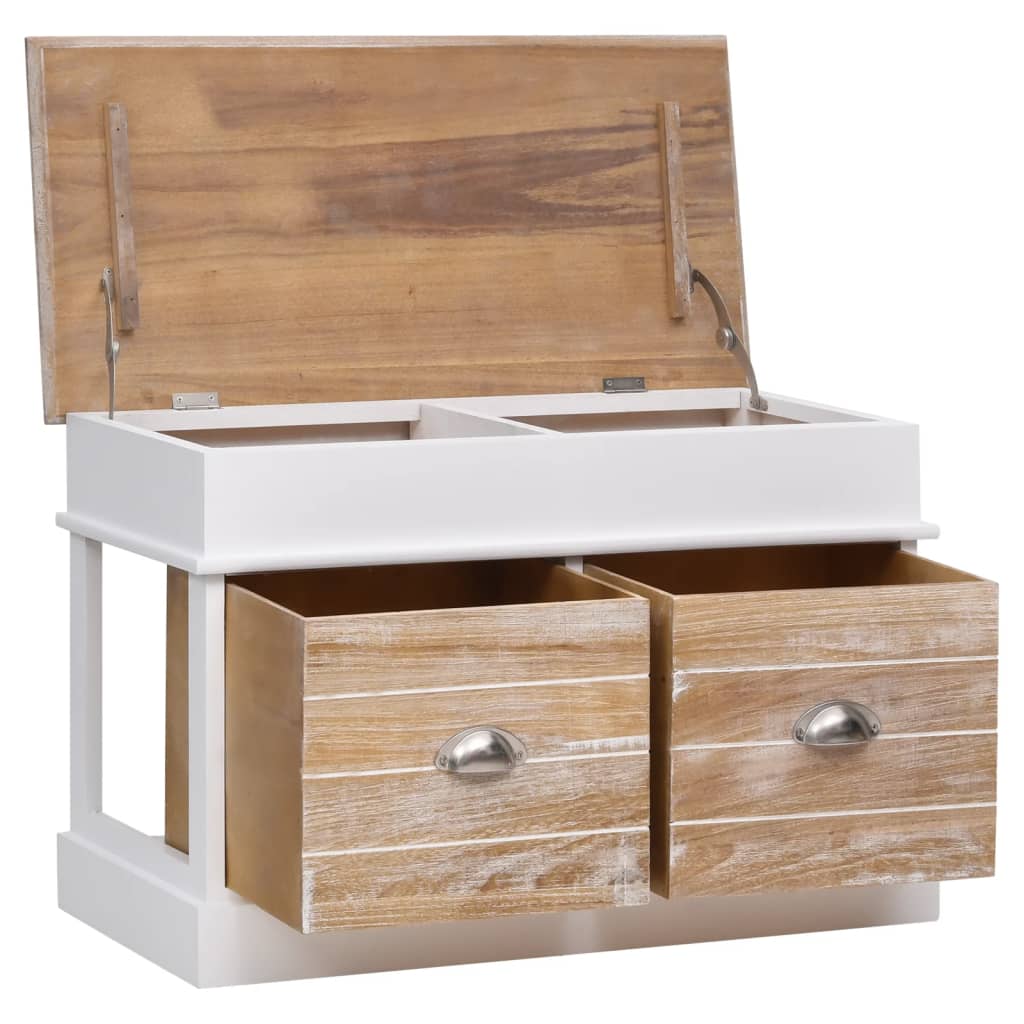 Panca da Ingresso 70x35x45 cm in Legno di Paulownia - homemem39