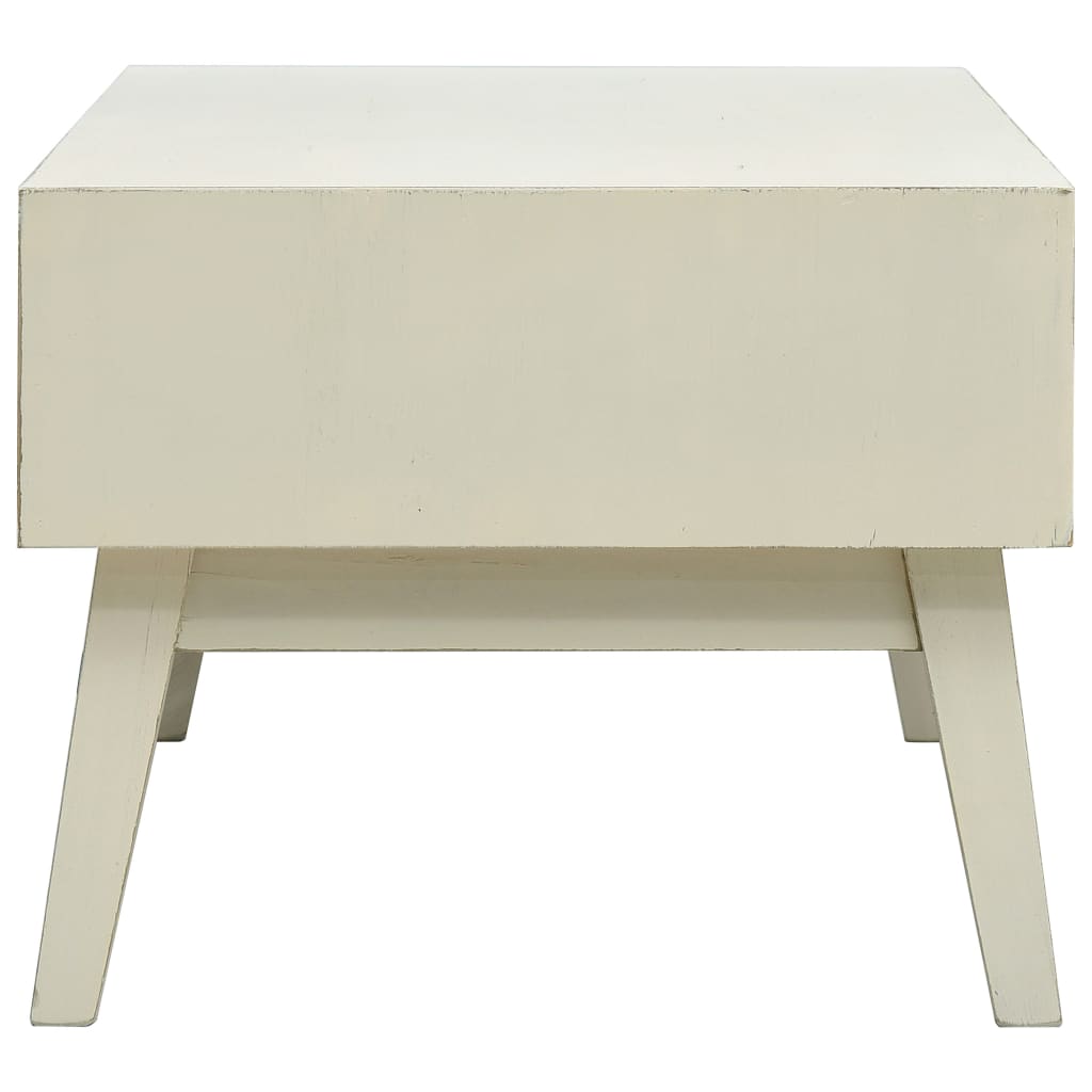 Tavolino Caffè 2 Cassetti Intagliati Grigio 110x50x40cm Legno - homemem39