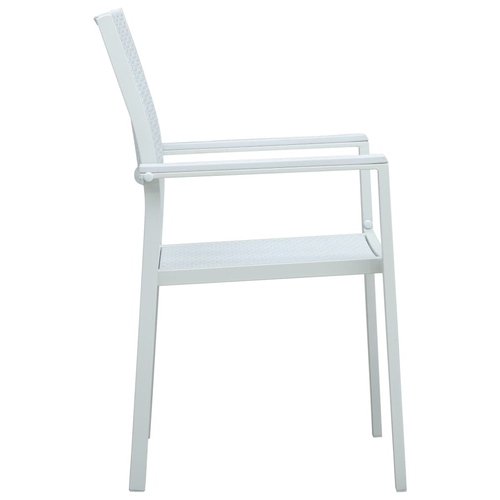 Sedie da Giardino 4 pz Bianche in Plastica Stile Rattan - homemem39