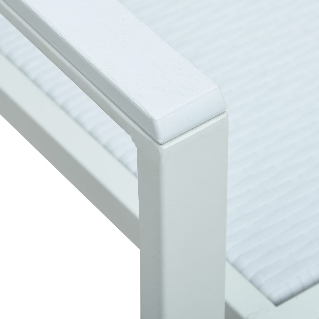 Sedie da Giardino 4 pz Bianche in Plastica Stile Rattan - homemem39