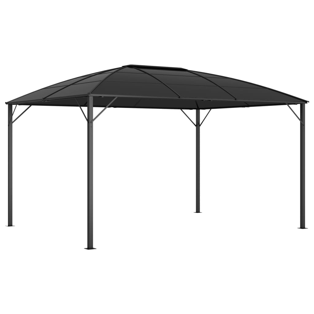 Gazebo con Tende 400x300x265 cm Antracite - homemem39