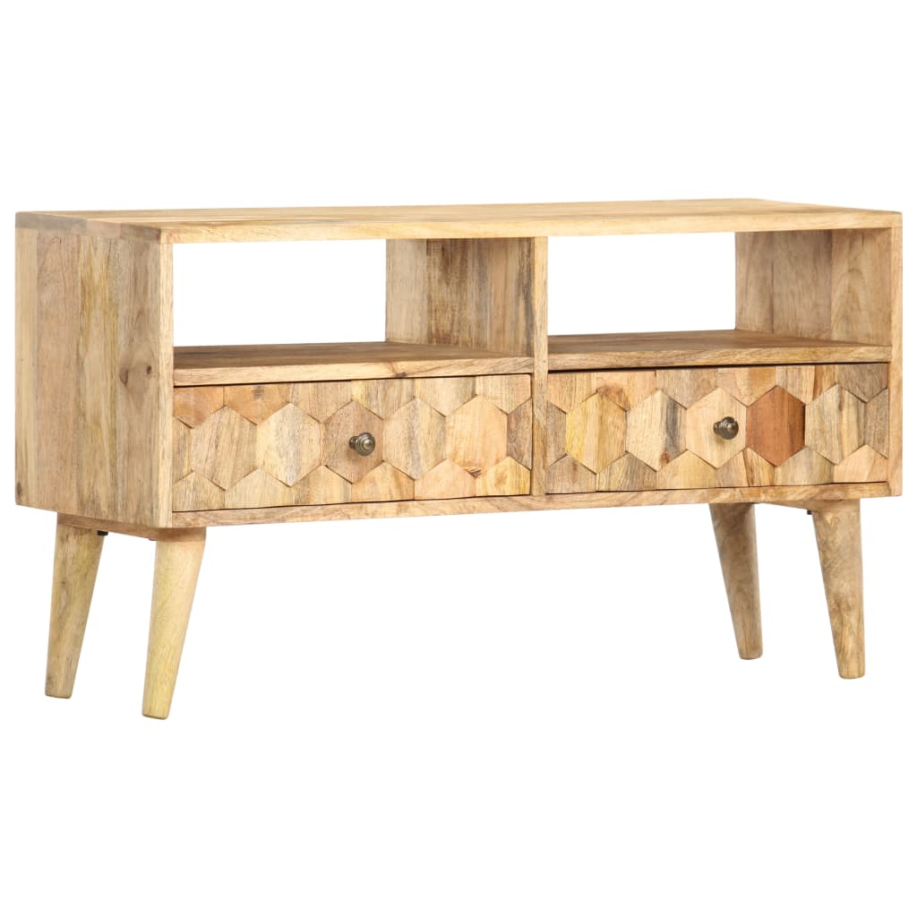Mobile Porta TV 90x30x50 cm in Legno Massello di Mango - homemem39