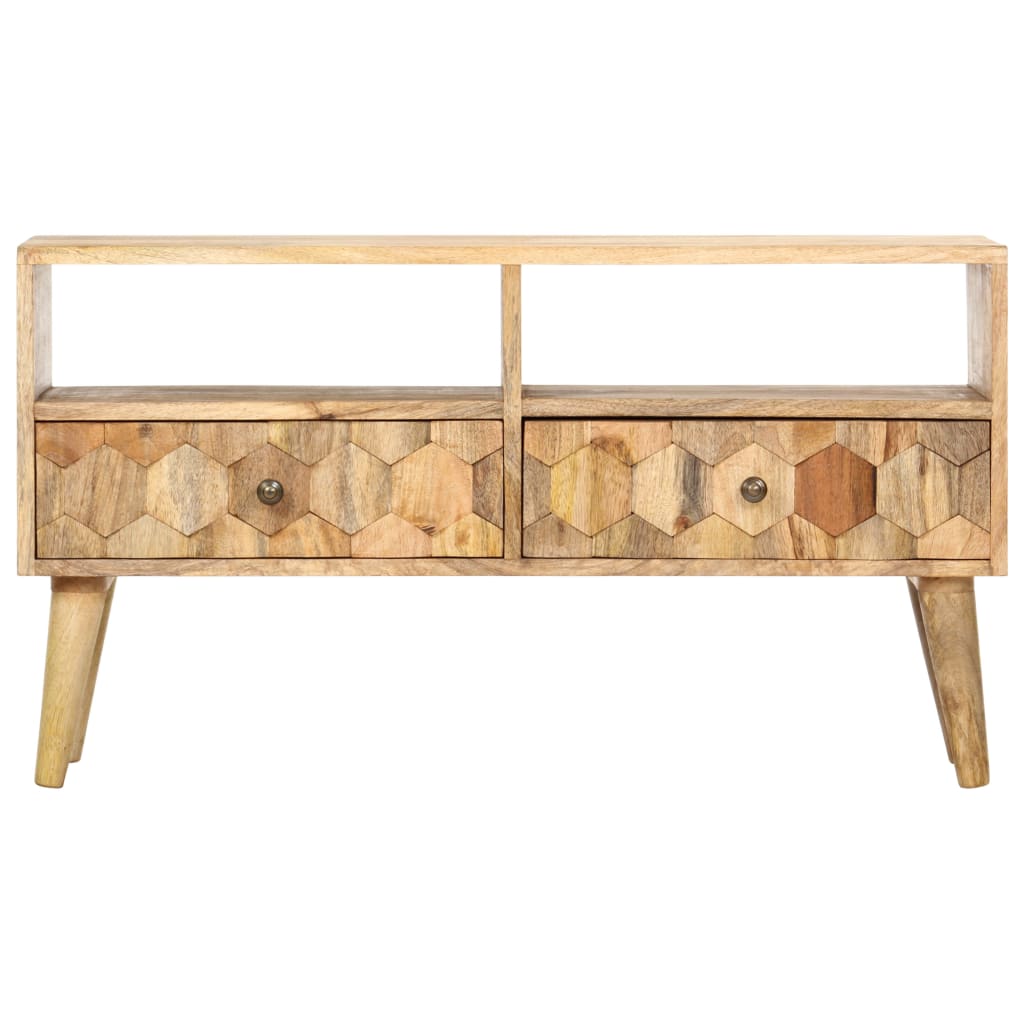 Mobile Porta TV 90x30x50 cm in Legno Massello di Mango - homemem39