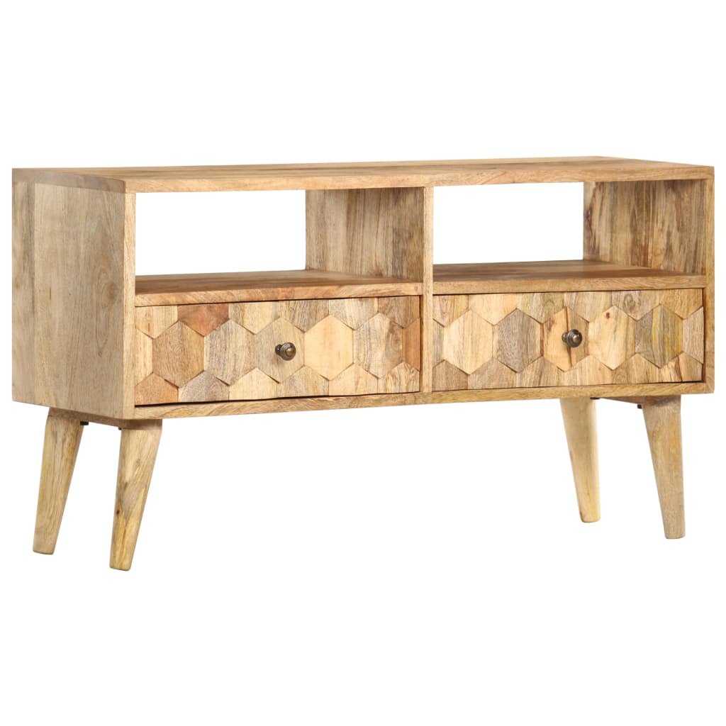 Mobile Porta TV 90x30x50 cm in Legno Massello di Mango - homemem39