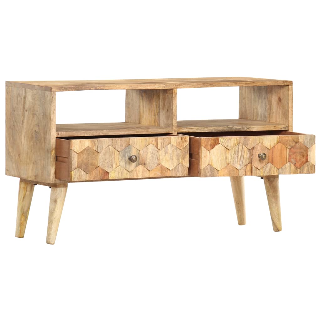 Mobile Porta TV 90x30x50 cm in Legno Massello di Mango - homemem39