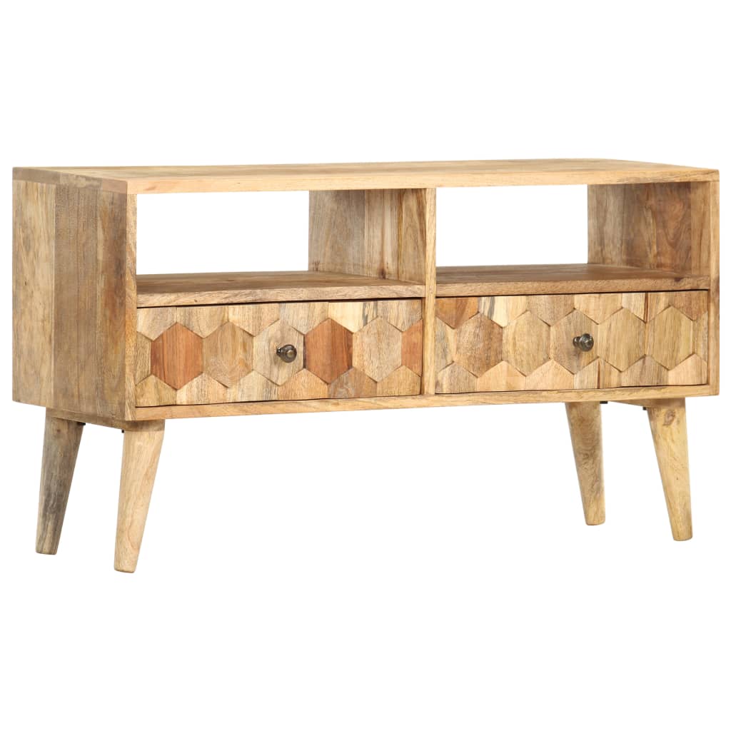 Mobile Porta TV 90x30x50 cm in Legno Massello di Mango - homemem39