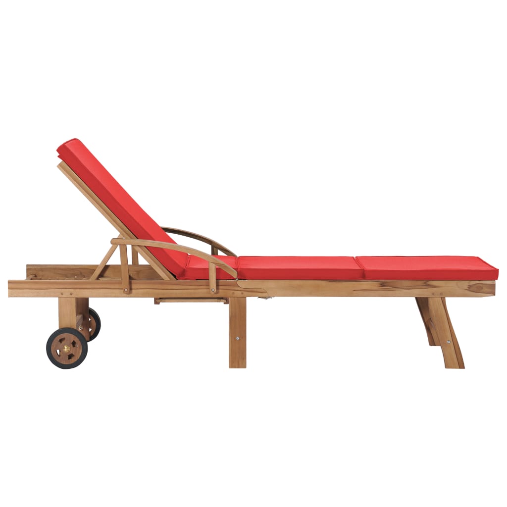 Lettini Prendisole con Cuscini 2 pz in Legno di Teak Rosso - homemem39
