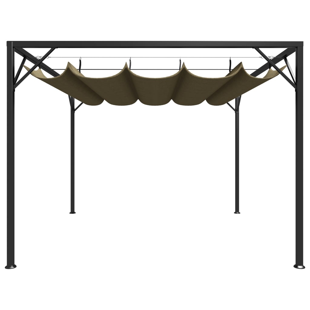 Gazebo da Giardino con Tetto Retrattile 3x3 m Talpa 180 g/m² - homemem39
