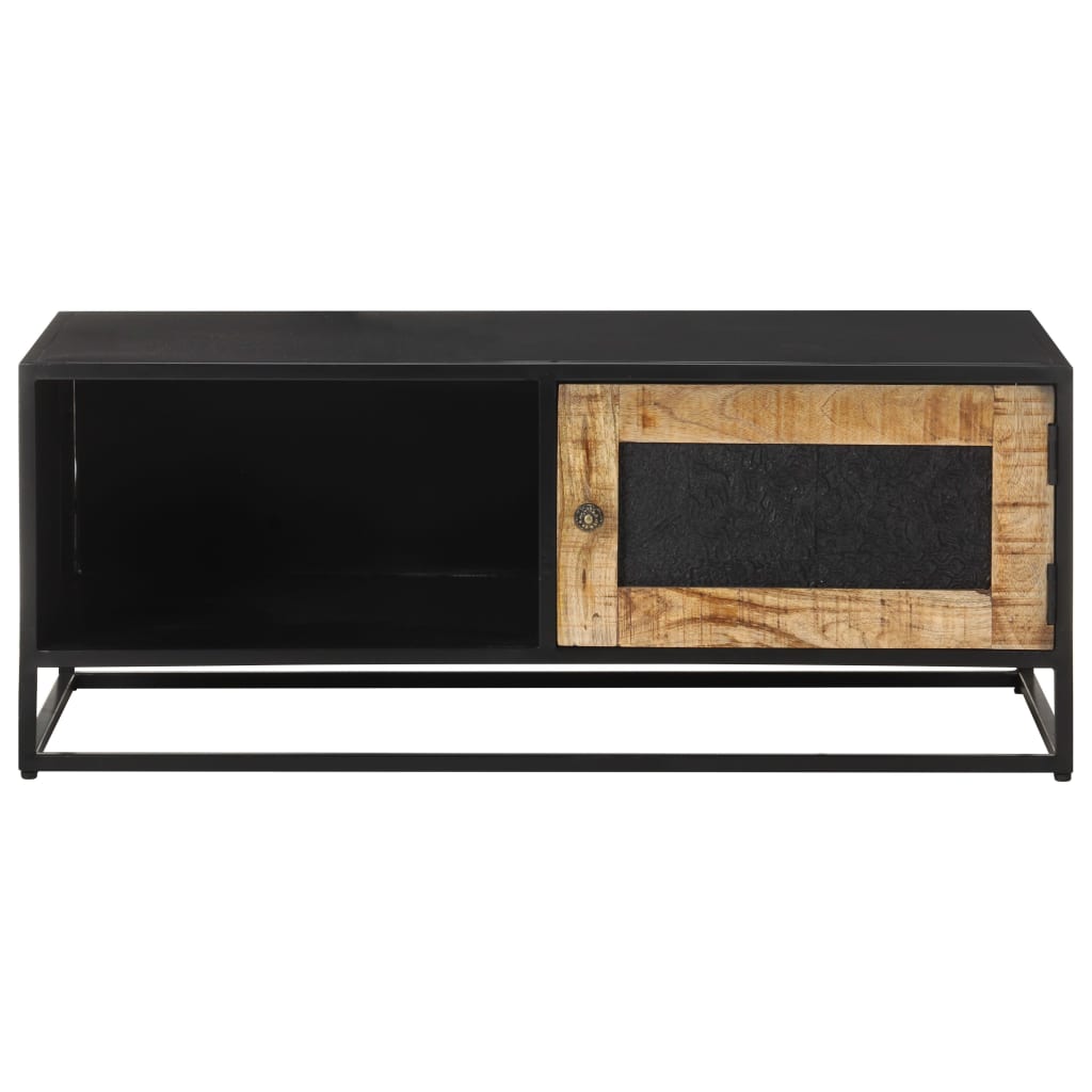 Tavolino da Salotto 90x50x35 cm in Legno di Mango Grezzo - homemem39