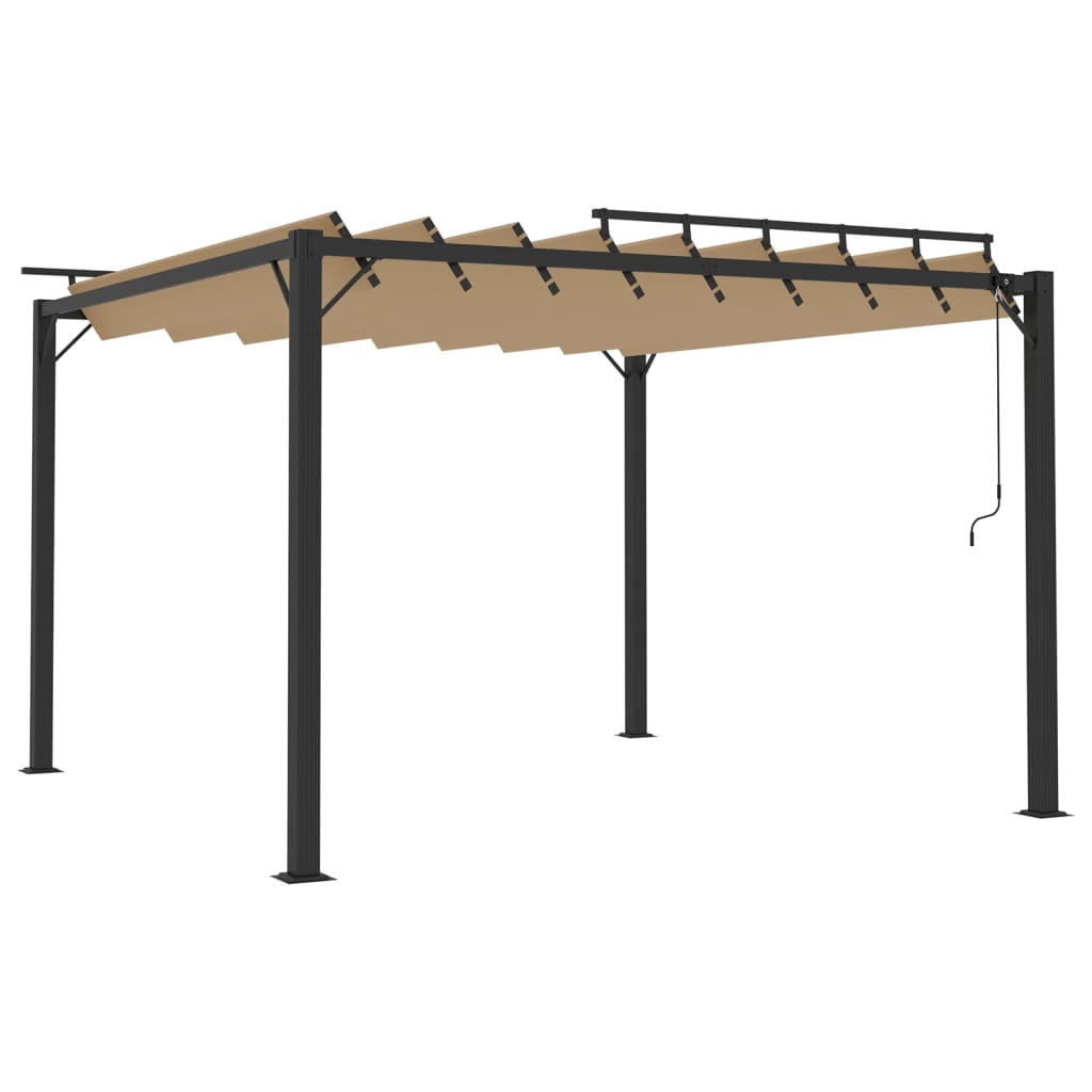 Pergolato a Lamelle 3x3m Grigio Talpa Tessuto e Alluminio - homemem39